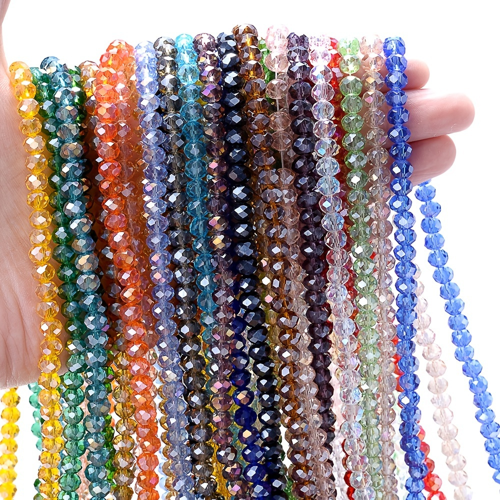 

Faceted Glass Crystal Rondelle Beads For Jewelry Making Spacer Crystal Glass Beades Ab Effect Earring Dangle Bracelet Hair Ornament Decoration