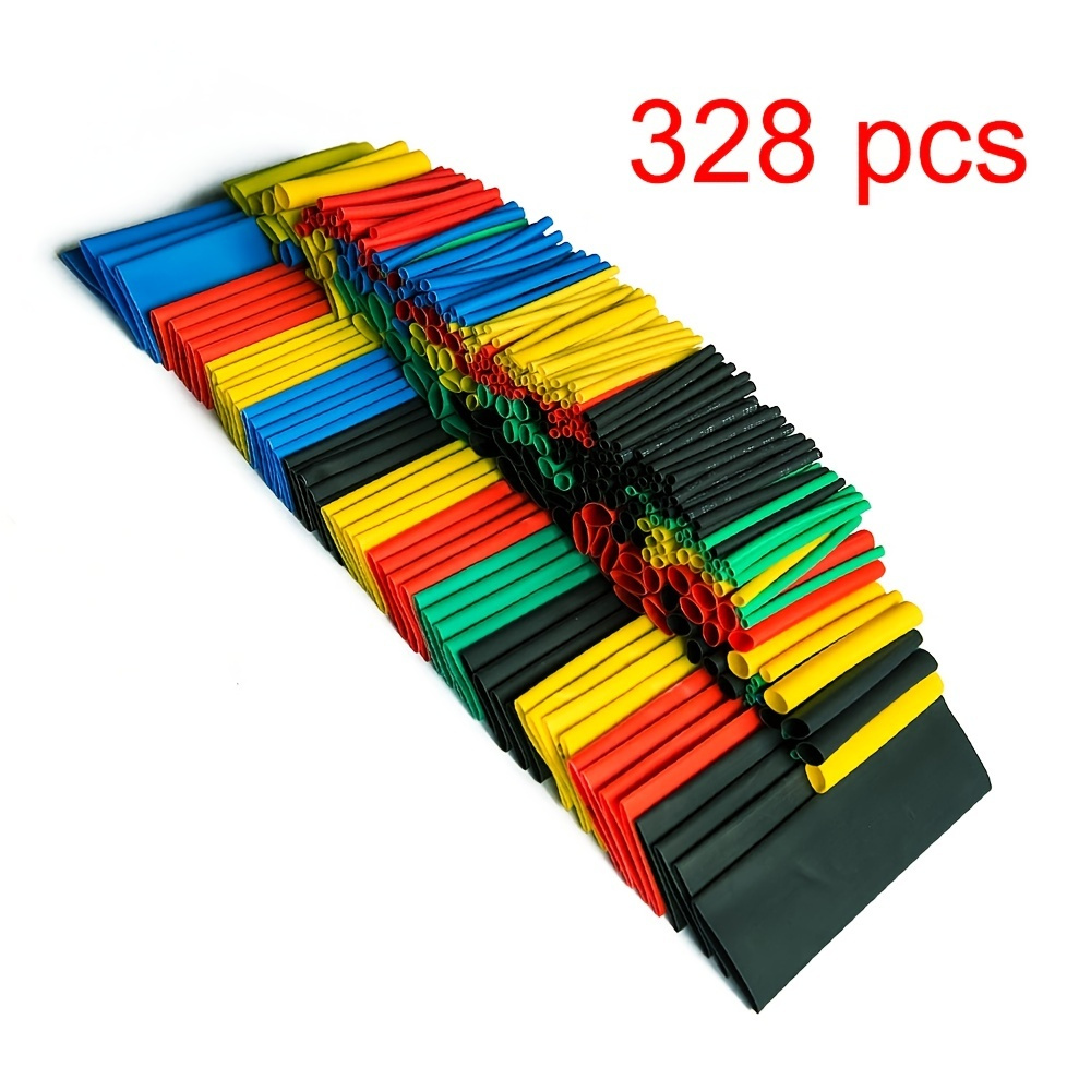 328pcs Heat Shrink Tubing 5 Colors 8 Sizes Assorted Tube Wrap Sleeve Set Combo