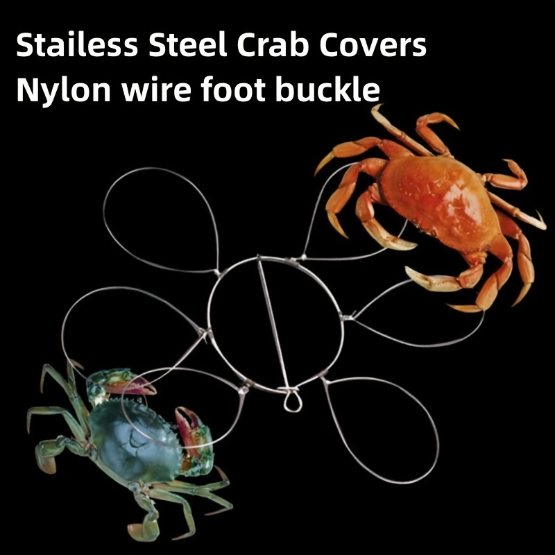 1pc Durable Stainless Steel Crab Covers With Nylon Foot Buckle