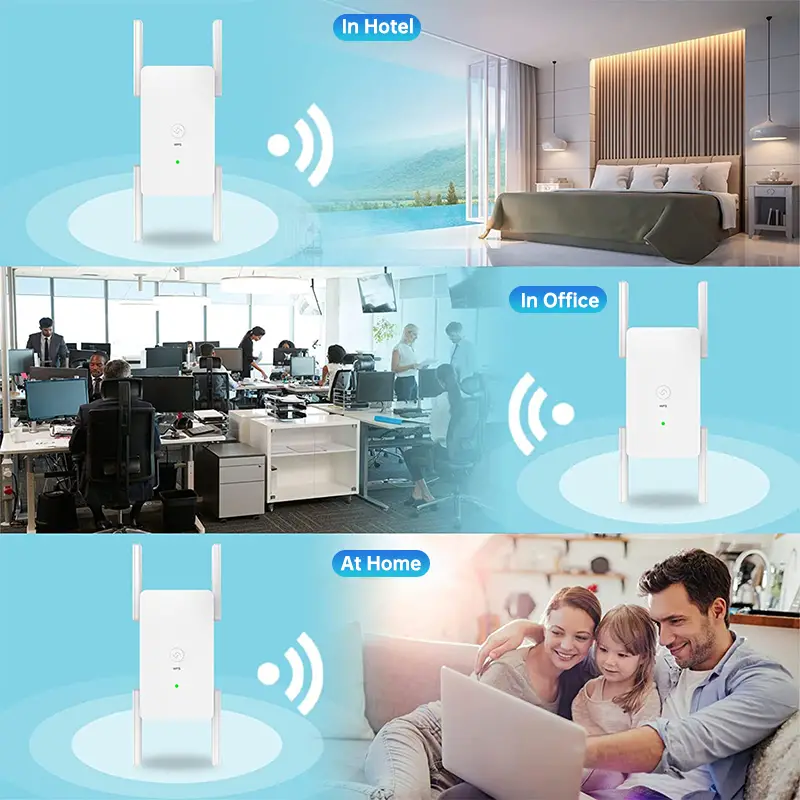 1pc wifi extender wifi booster repeater covers up to 8200 sq ft 1200mbps dual band internet booster 5g 2 4g wifi extenders signal booster for home internet extender wifi booster 4 external antennas details 2