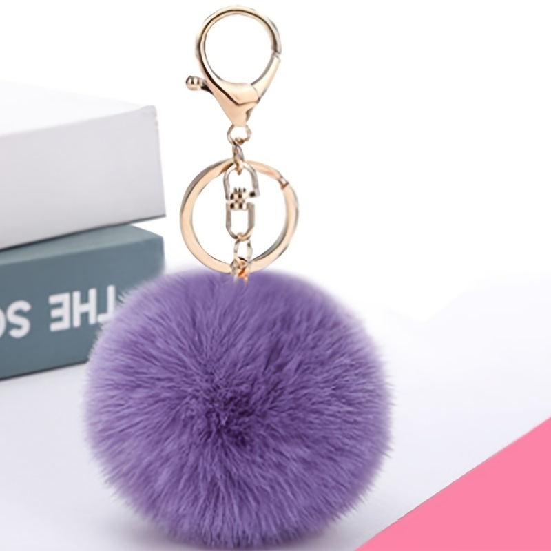 Cute Faux Fur Ball Pom Pom Keychain Pompom Artificial Rabbit Fur