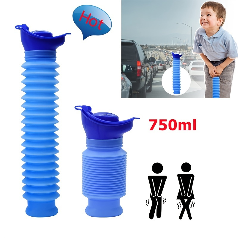  HGUIM Shrinkable Urinal,750ML Male Female Portable Mobile  Toilet Potty Pee Urine Bottle,Reusable Emergency Urinal for Camping Car  Travel Traffic Jam and Queuing : Sports & Outdoors