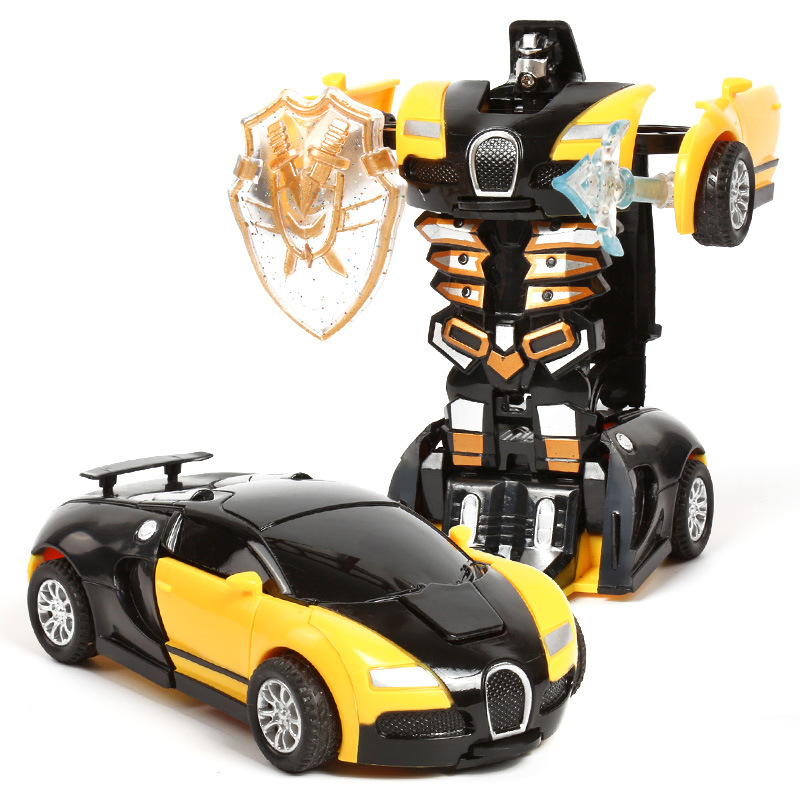 Jouet de modèle de voiture robot de transformation automatique à une clé  pour enfants, plastique, figurines d'action amusantes, véhicules de  déformation, enfants, garçons