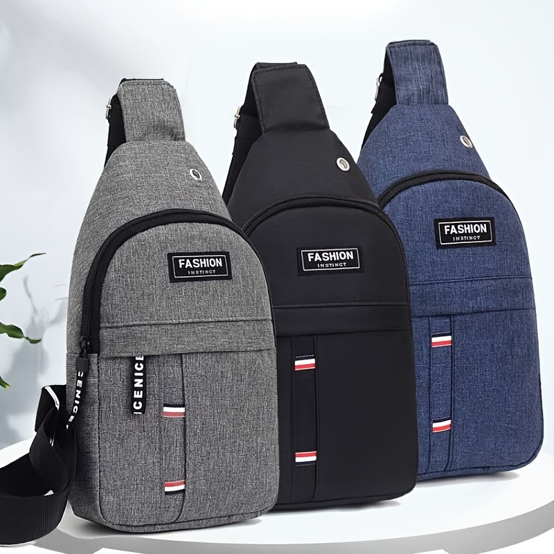 1Pc Unisex Oxford Cloth Multifunctional Cool Backpack/ Chest Bag,  Lightweight Shoulder Bag For Outdoor Sports/Travel, Mini Size Casual  Backpack Commute Black Backpack