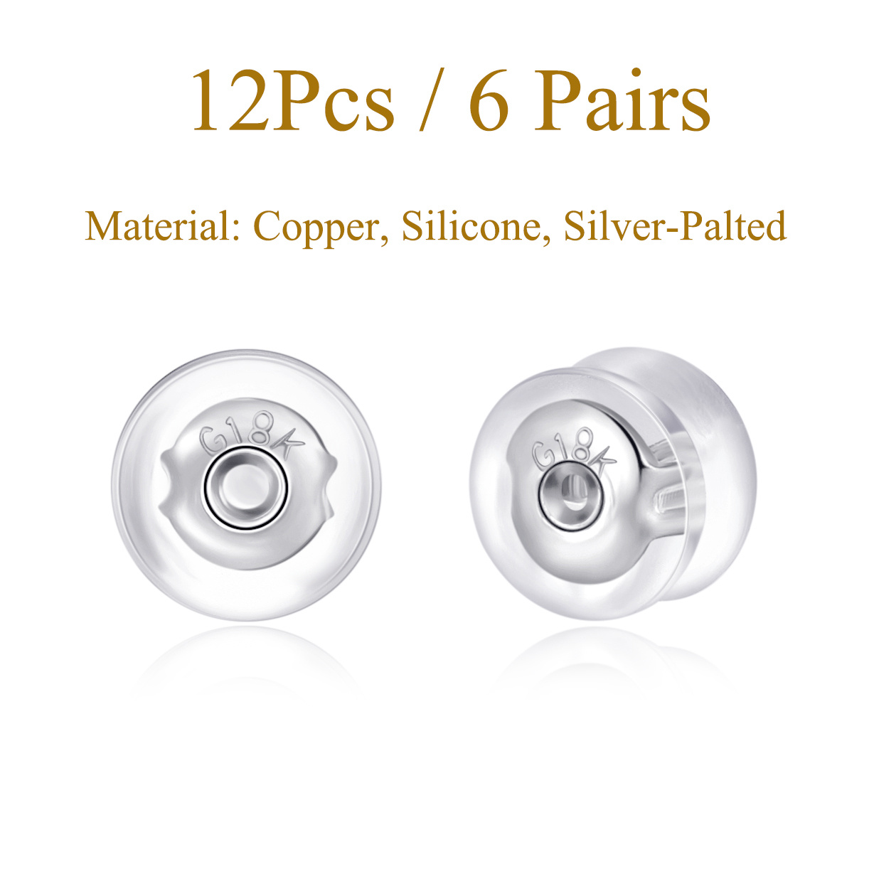 EARRING BACKS FOR Studs Locking Secure Silver Silicone For women
