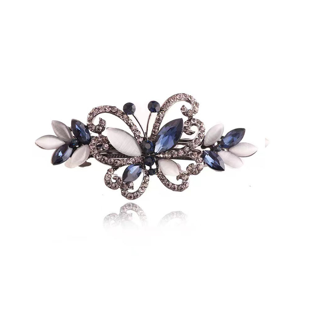 Image of Floral Hair Crystal Rhinestone Hair Barrette Clip Women Gifts