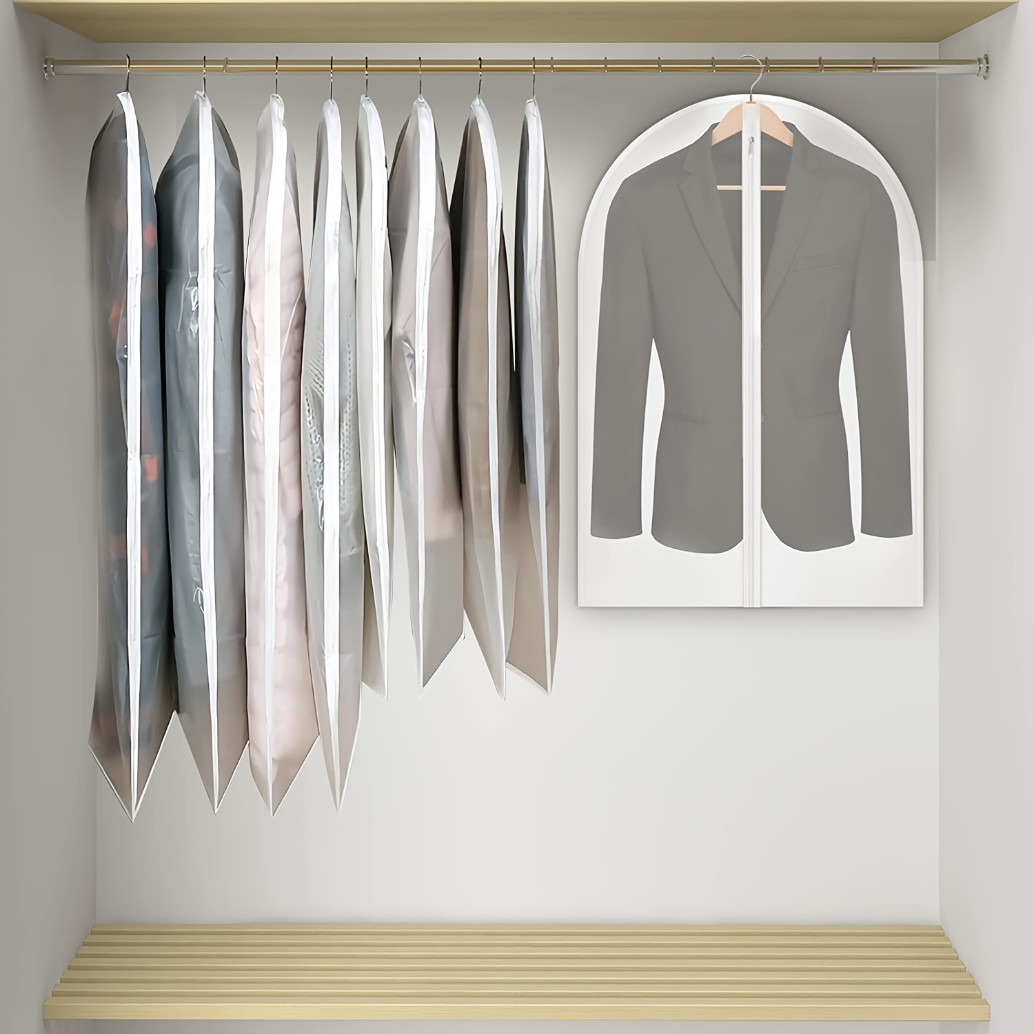 4 Sizes Available Garment Bags For Hanging Clothes Storage - Temu