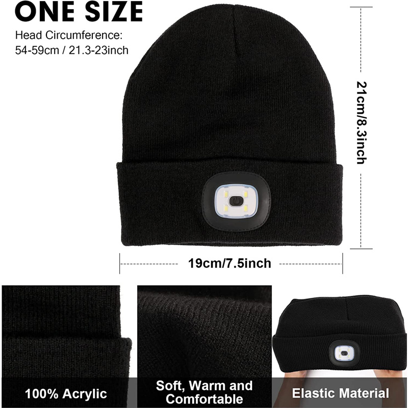 Solid Color Unisex Led Beanie Luce Cappello Lampada - Temu Italy