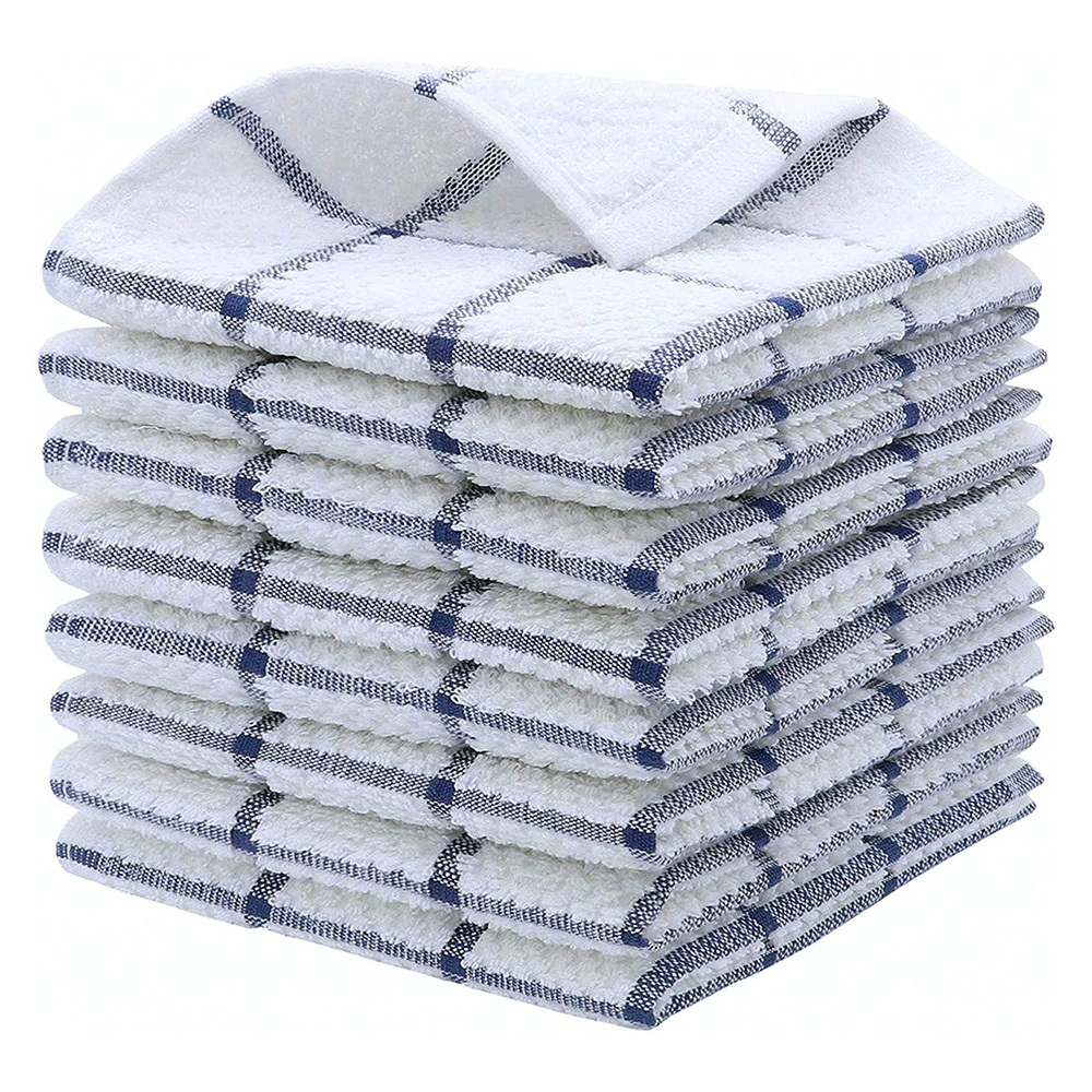 Terry Cloth Wash Rags - 12 x 12 - Blue - Cleaning Rags