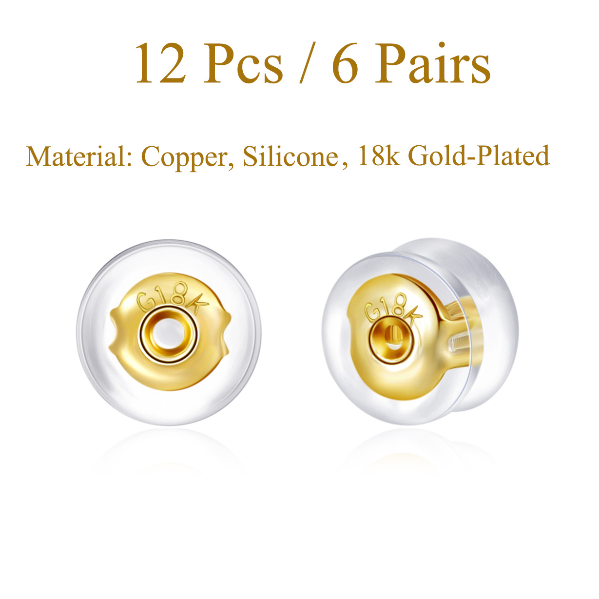 14K White Gold Earring Backs Clutch 5mm Kit 10 Pcs