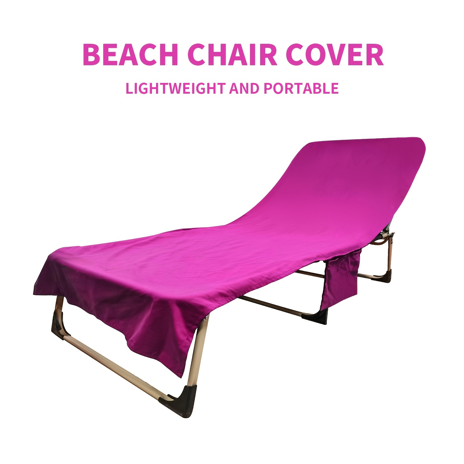 Hiturbo Beach Chair Cover With Side Pockets Thin Quick Dry Chaise