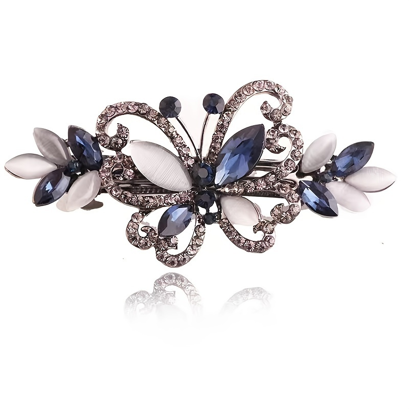 

Floral Butterfly Hair Luxury Design Crystal Rhinestone Hair Barrette Clip Women Gifts