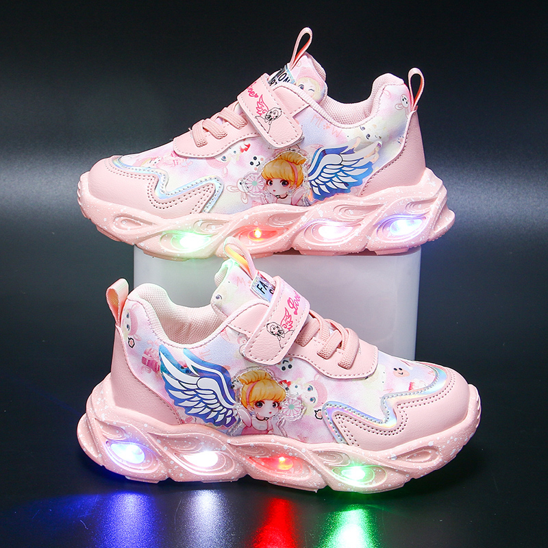 udtrykkeligt Godkendelse fumle Toddler Girls Cartoon Cute Pattern Glowing Sneakers Kids Running Shoes -  Temu