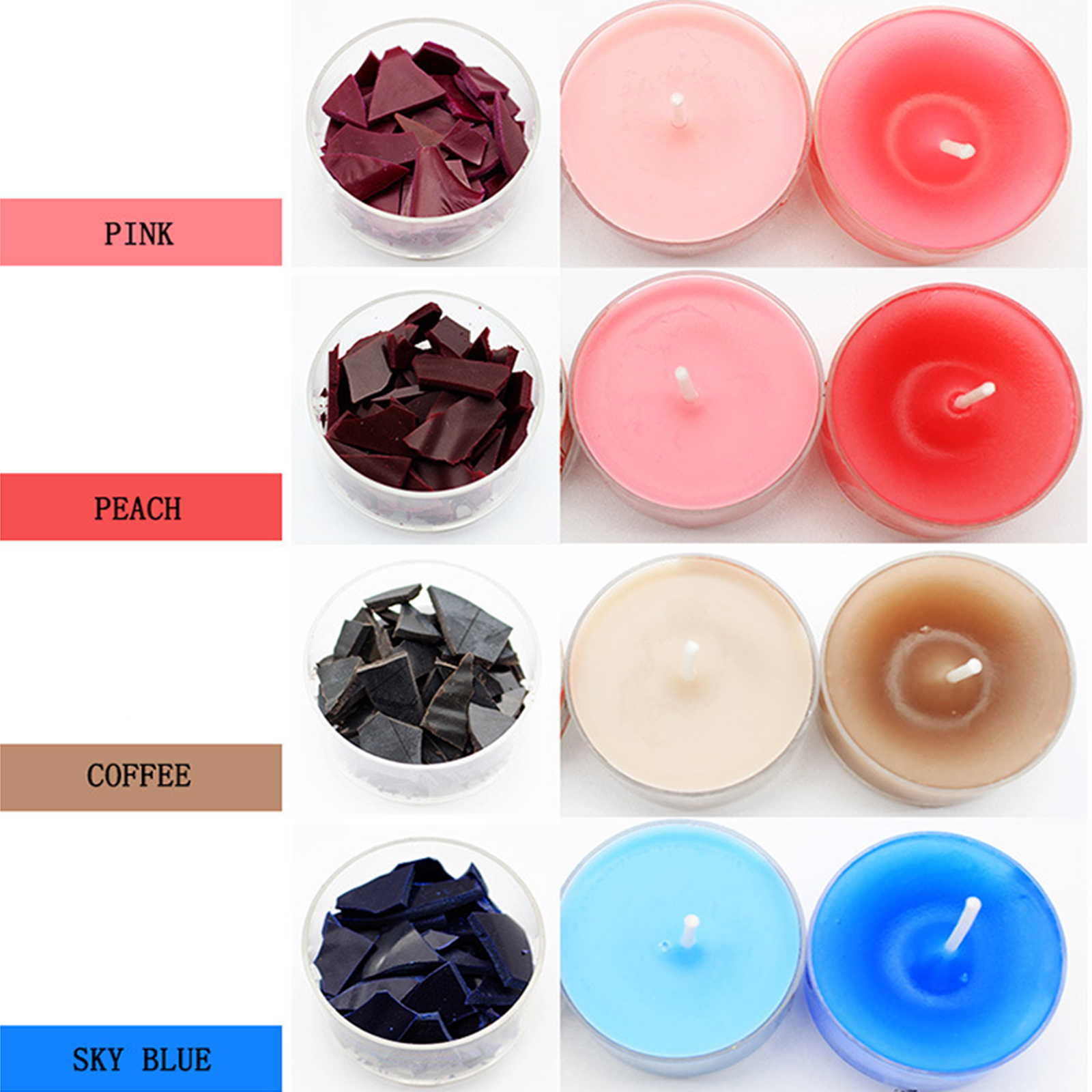 Tinte para velas – 34 colores populares para velas – 8 onzas colorantes para  cera de soja, seguro y natural : : Hogar y Cocina