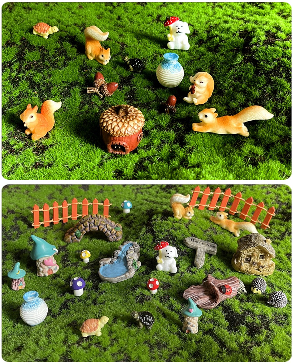 64 Pièces Accessoires de Jardin de Fées Miniatures Kit d'Ornements