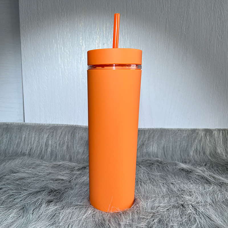 Skinny Acrylic Tumbler With Lid And Straw, Matte Pastel Colored Reusable Plastic  Cups, Bpa Free, - Temu