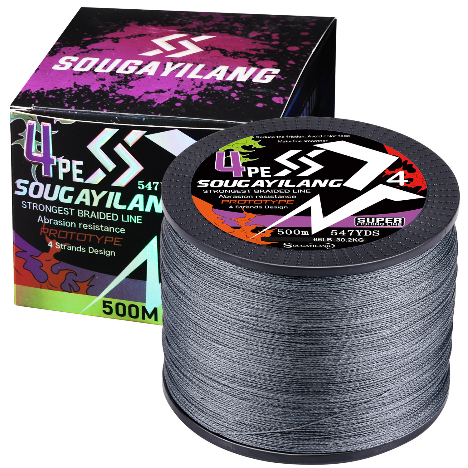 Sougayilang Braided Fishing Line 4 Strands Incredible Super Strong 20LB  Braided Lines Abrasion Resistant PE Fishing Lines Braid-0.8#