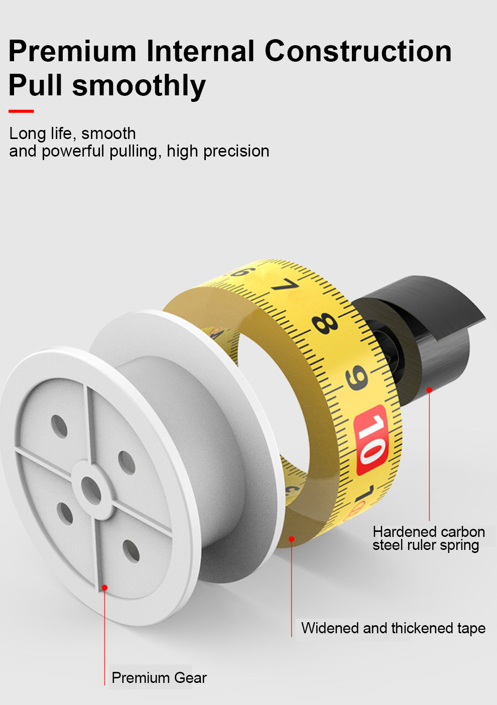 1pc 1.64ft Tape Measure, Self-locking Steel Retractable Ruler, Magnetic  Claw Tip Measuring Tape