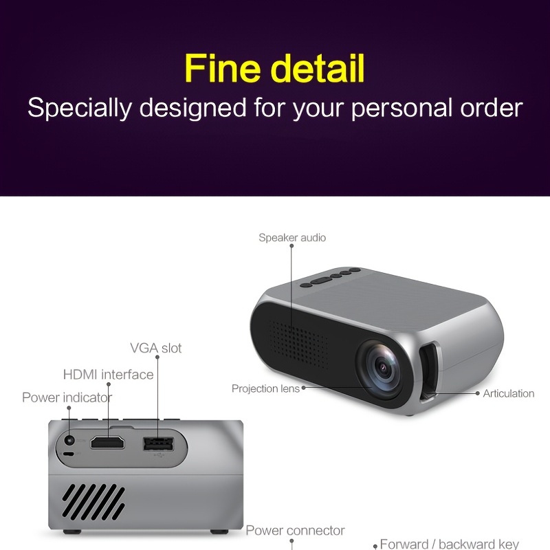 YG320 Mini Portable Projector Led Projector Home Theater Proyector Portatil  1080P HD 3D Media Player Beamer 