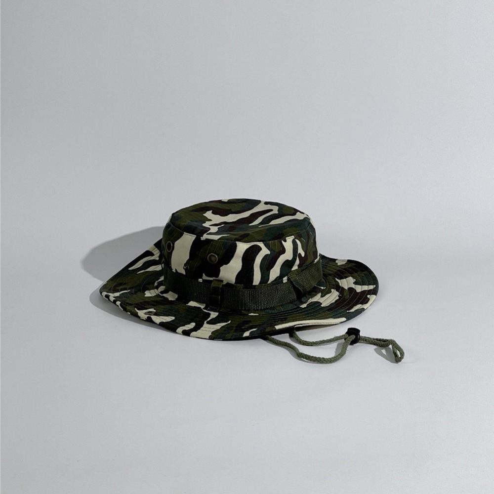 1pc Monochrome Camouflage Summer Hunting Fishing Hat Sun Hat Protection Hat  With Side Button Adjustable Bottom Rope - Jewelry & Accessories - Temu