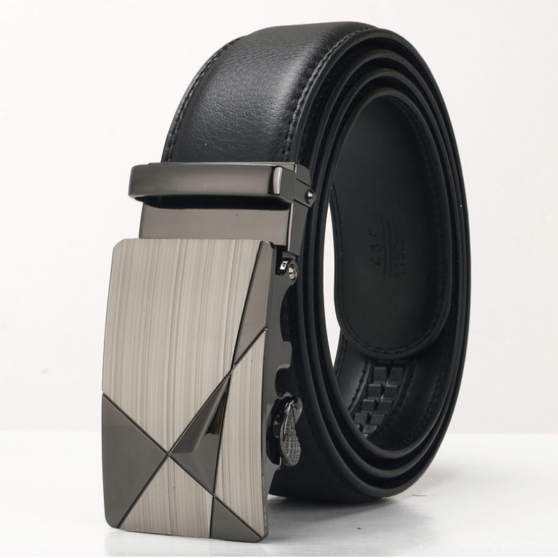 Anthoni Crown Herrengürtel – Automatische Schnalle, Leder Mit Hirschprägung, 35 Mm Breit, Kürzbar