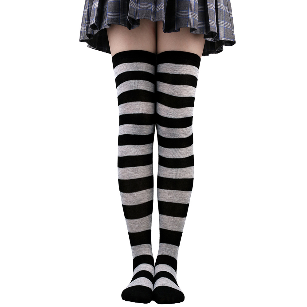 Striped Thigh High Socks, Cosplay Halloween Over The Knee Socks, Women's  Stockings & Hosiery - Temu