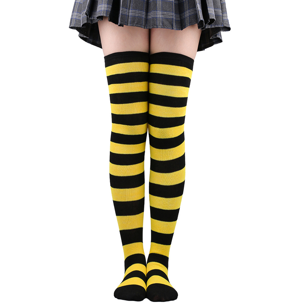 Striped Thigh High Socks, Cosplay Halloween Over The Knee Socks, Women's  Stockings & Hosiery - Temu