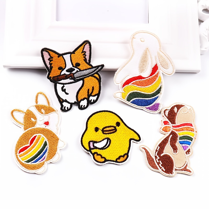 3pcs Cute Anime Iron-On Patches for Clothing - Thermal Adhesive Cartoon  Animal Embroidery Patches for Sewing and Decorating