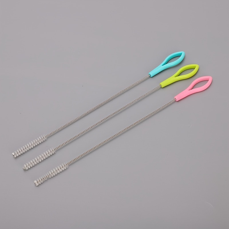 

3pcs/set Metal Straw Cleaner Brush, Stainless Steel Long Cleaning Brush, With Nylon Bristles, For Cleaning Water Bottles, Straws, Smoothie Tumblers, Tubes