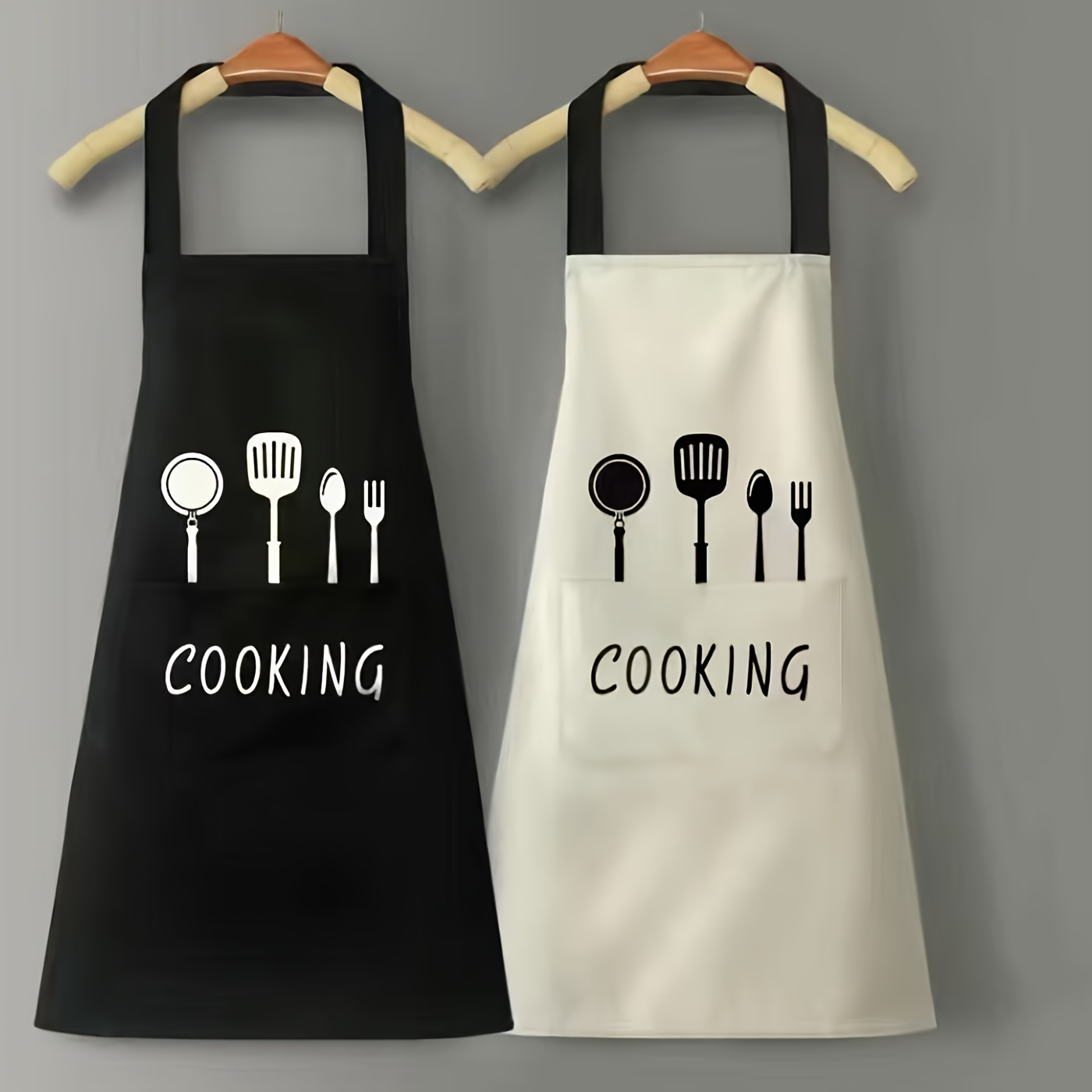 

1pc Waterproof And Oil-proof Apron With Pockets - Hand Wipeable Apron For Women And Men - 27.5in X 26.8in - Stay Clean And Protected While Cooking