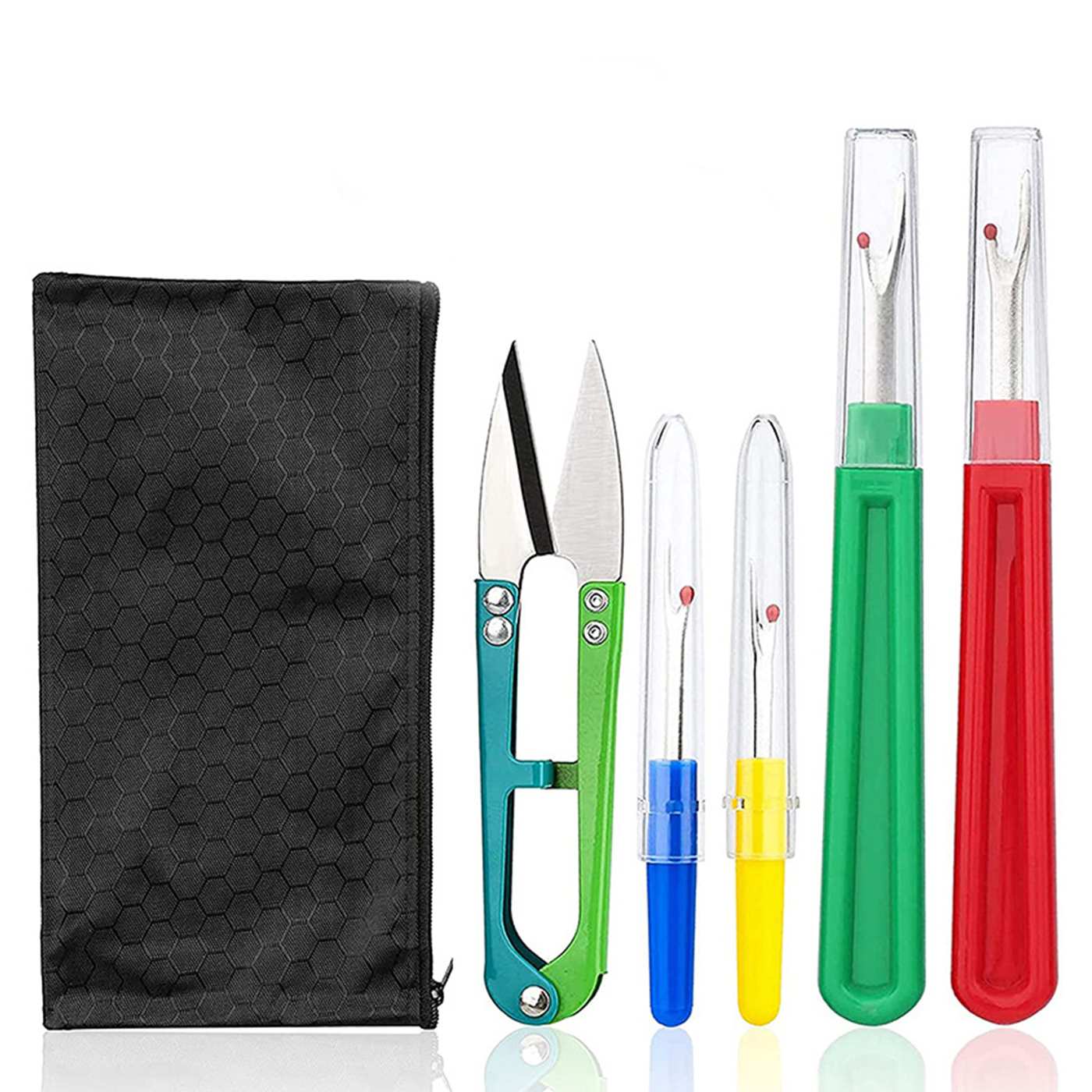 Seam Ripper and Thread Remover Kit,2 Big and 2 Small Sewing Stitch Thread Unpicker and 1 Sewing Trimming Scissor Nipper Tool for Thread Remove