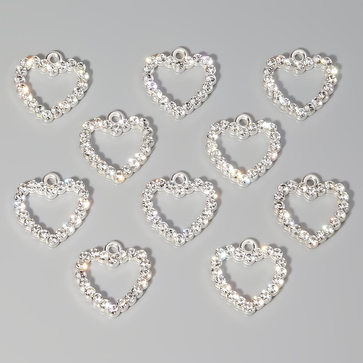 

10pcs Heart Design Diy Jewelry Heart Pendant Diy Jewelry Making Hand Craft For Valentine's Day Jewelry Making