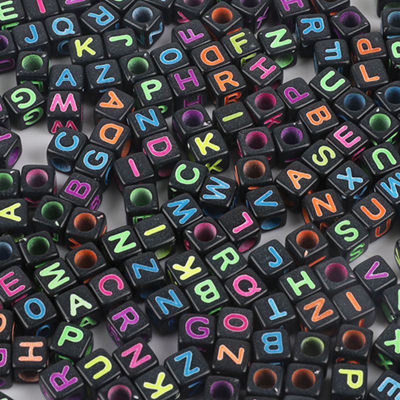 Acrylic Numbers English Letters Beads Diy Children's Beaded - Temu