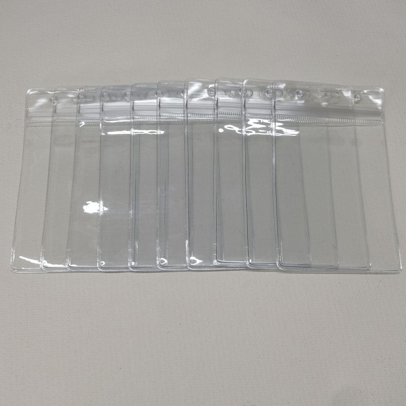 TEMU 2d Set Of 10 Transparent Pvc Lanyard Holders - And Sturdy Id Card Sleeves Suitable For Students, Staff, And Exhibitors - Perfect For Schools,