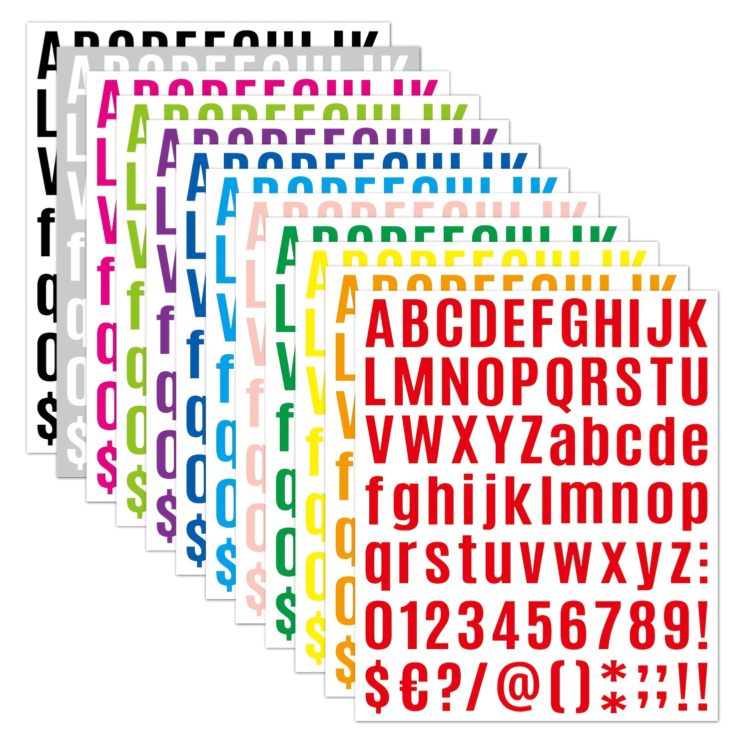 12 Sheets Alphabet Stickers 912 Vinyl Alphabet Stickers Self Adhesive ...