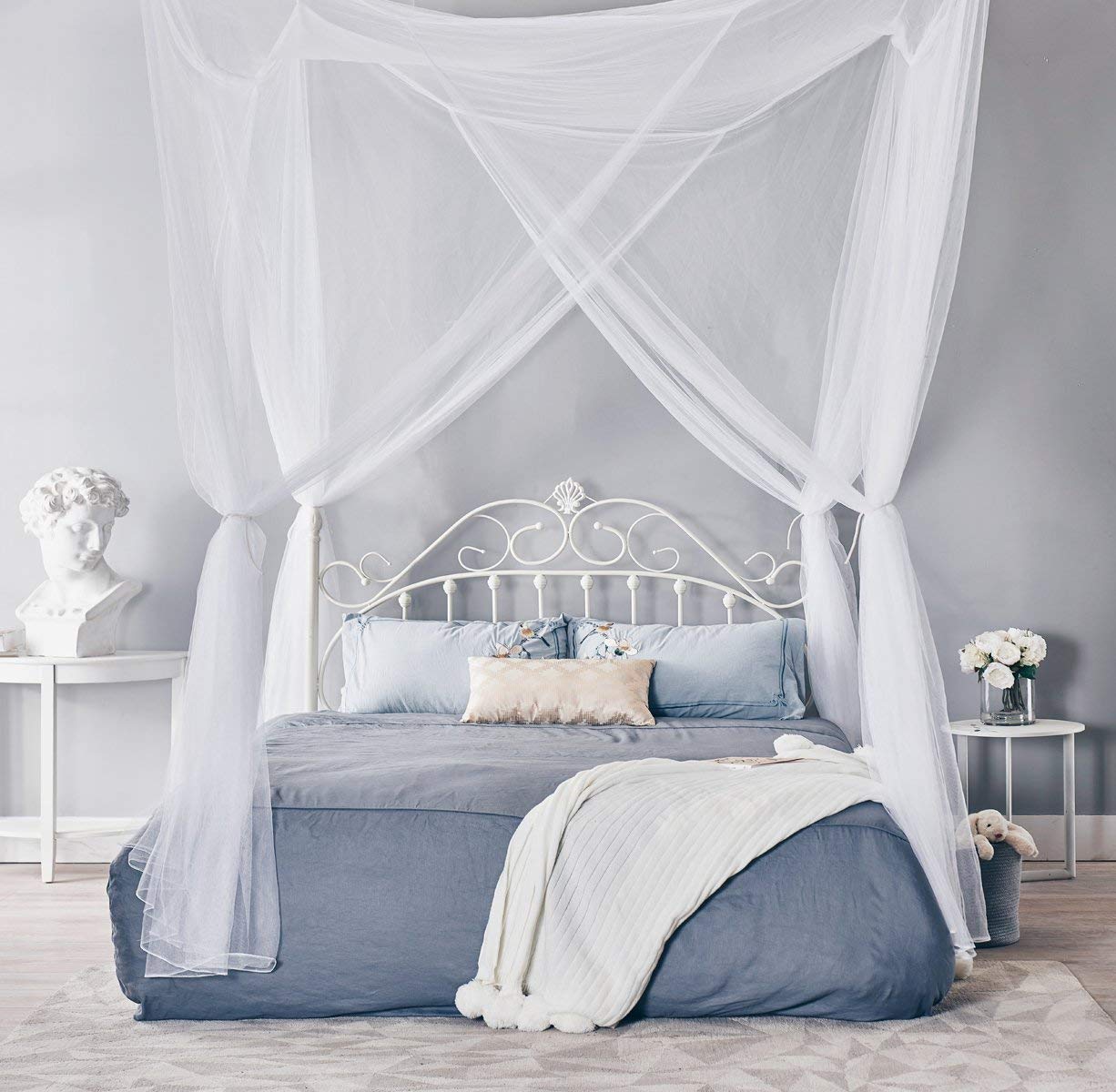 Mosquito Net Net Hooks Two Opening Net Bed Canopy Bedroom - Temu