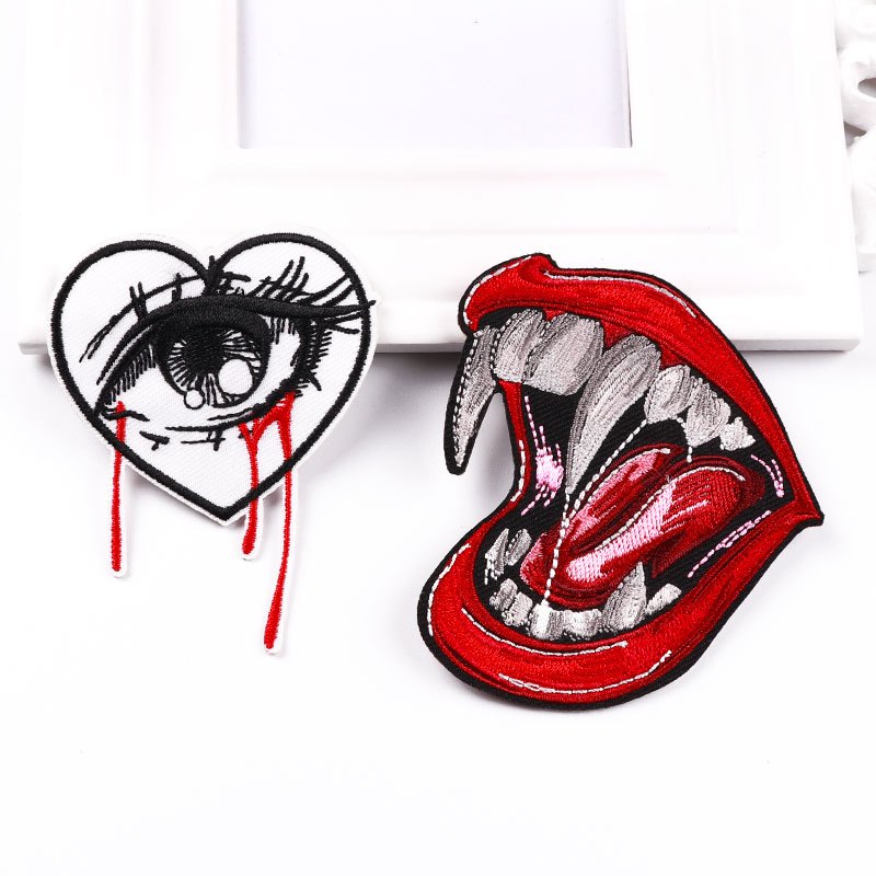 2pcs Horror Mouth/eyes Patch Ferro Ricami Patch - Temu Italy