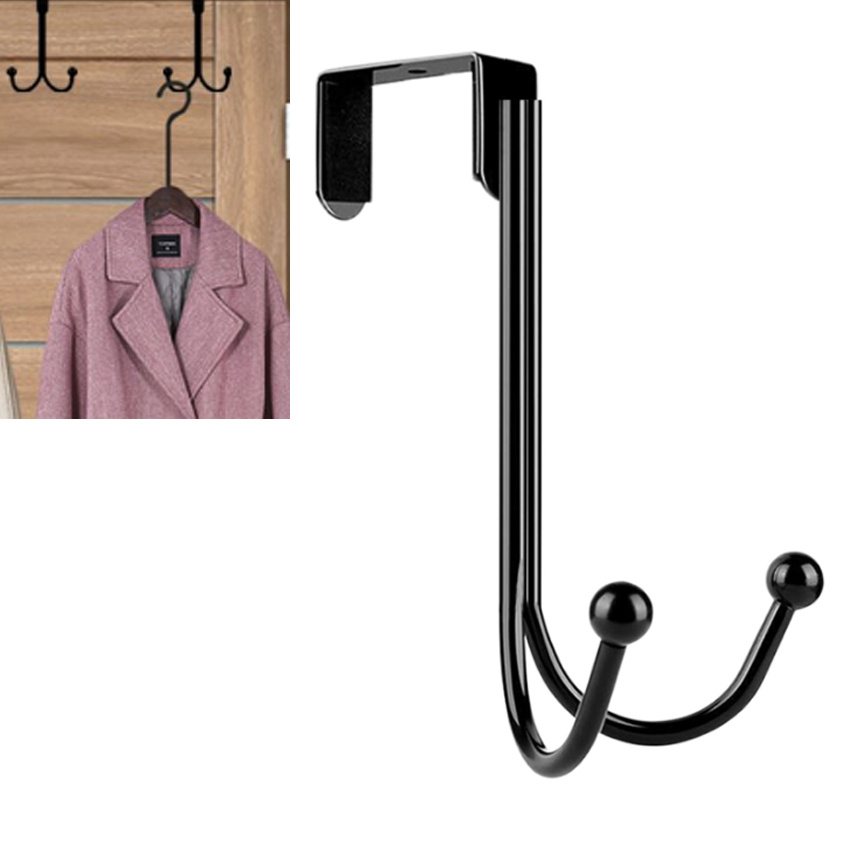 Over The Door Hooks, TSV 4/2 Pcs Heavy Duty Metal Over Door Double Hooks  for Hanging Wreath, Towels, Clothes, Hats, Over Door Double Hanger for  Kitchen Bathroom 