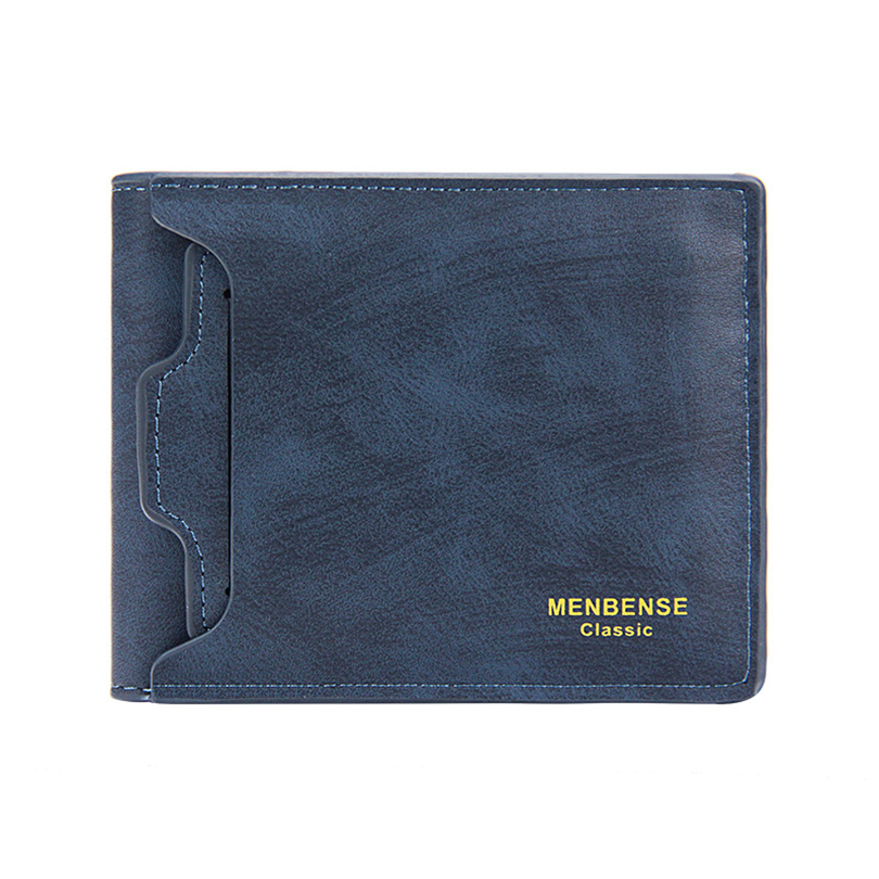 Mens Black Blue Pu Leather Wallet - Temu