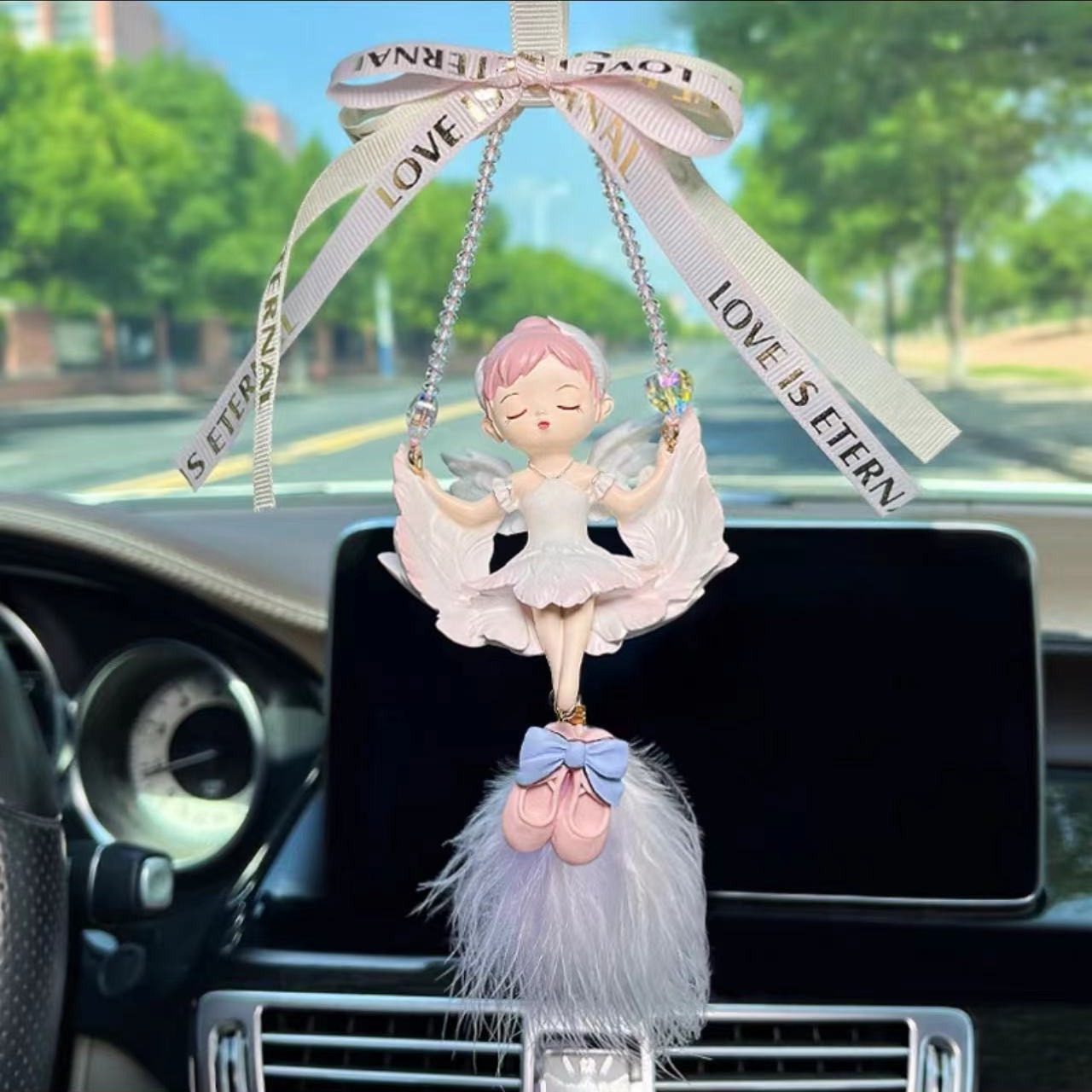 Cute Angel Girl Car Pendant Christmas Deer Car Sun Visor - Temu