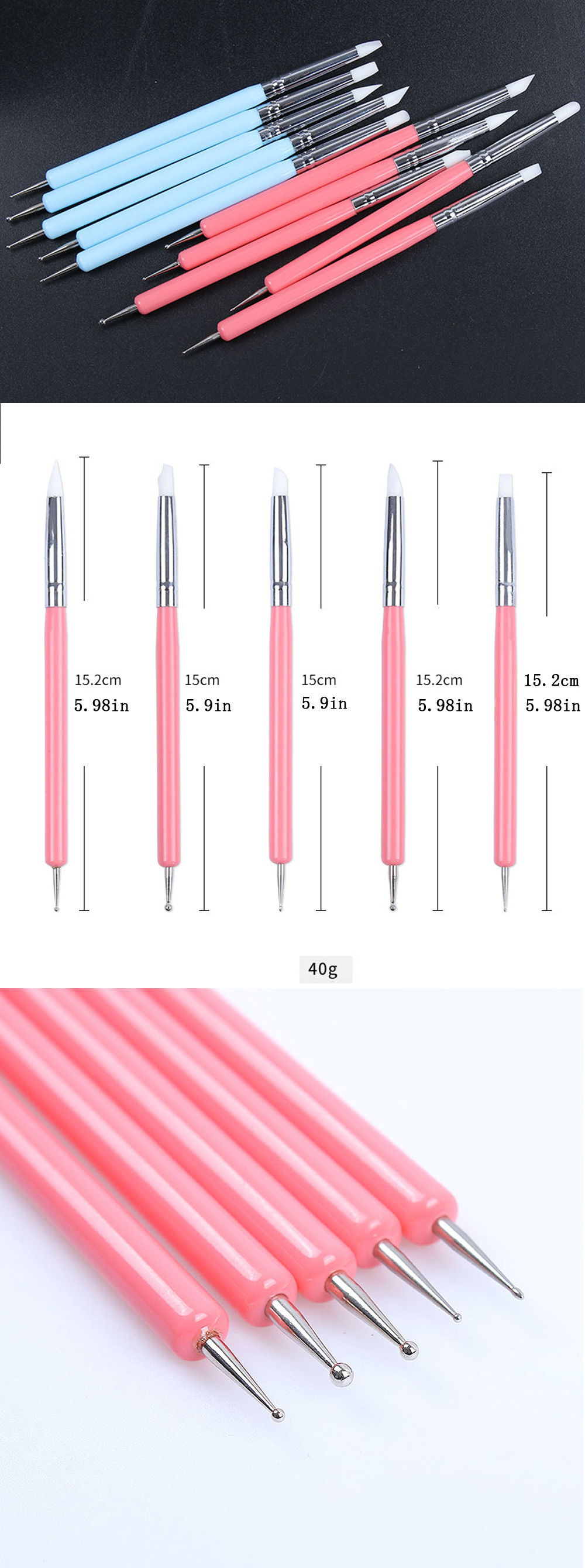 Dual End Tracing Dotting Stylus Indentation Pens For Painting Engraving NEW  5Pcs