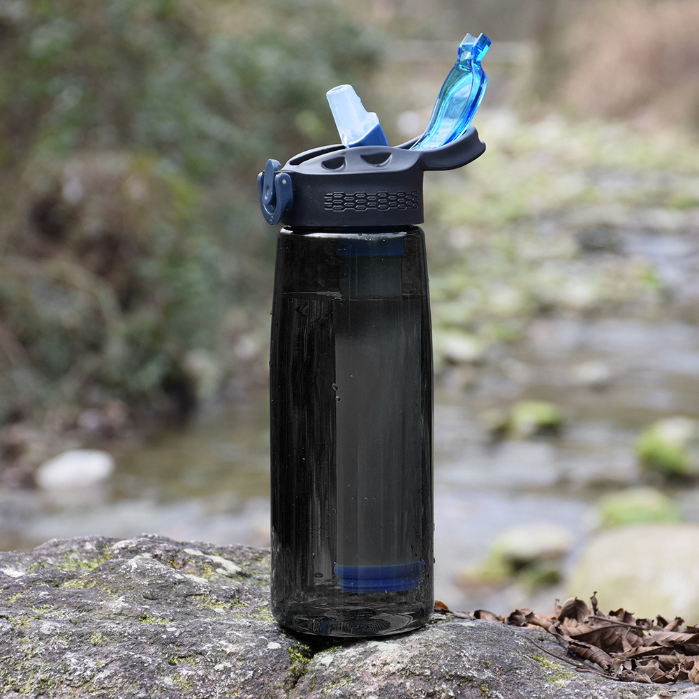 Paquete de 2 popotes de filtro de agua – Dispositivo purificador de agua –  Portátil de supervivencia personal de filtración de agua – para kits de