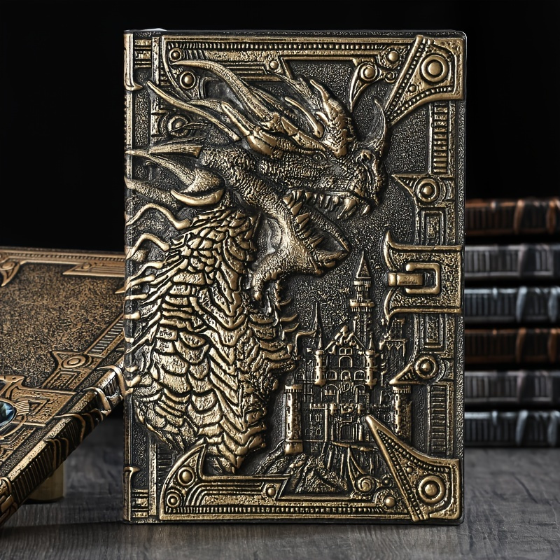 1pc Dragon Retro Relief Leather Notebook Journal Dinosaur European ...