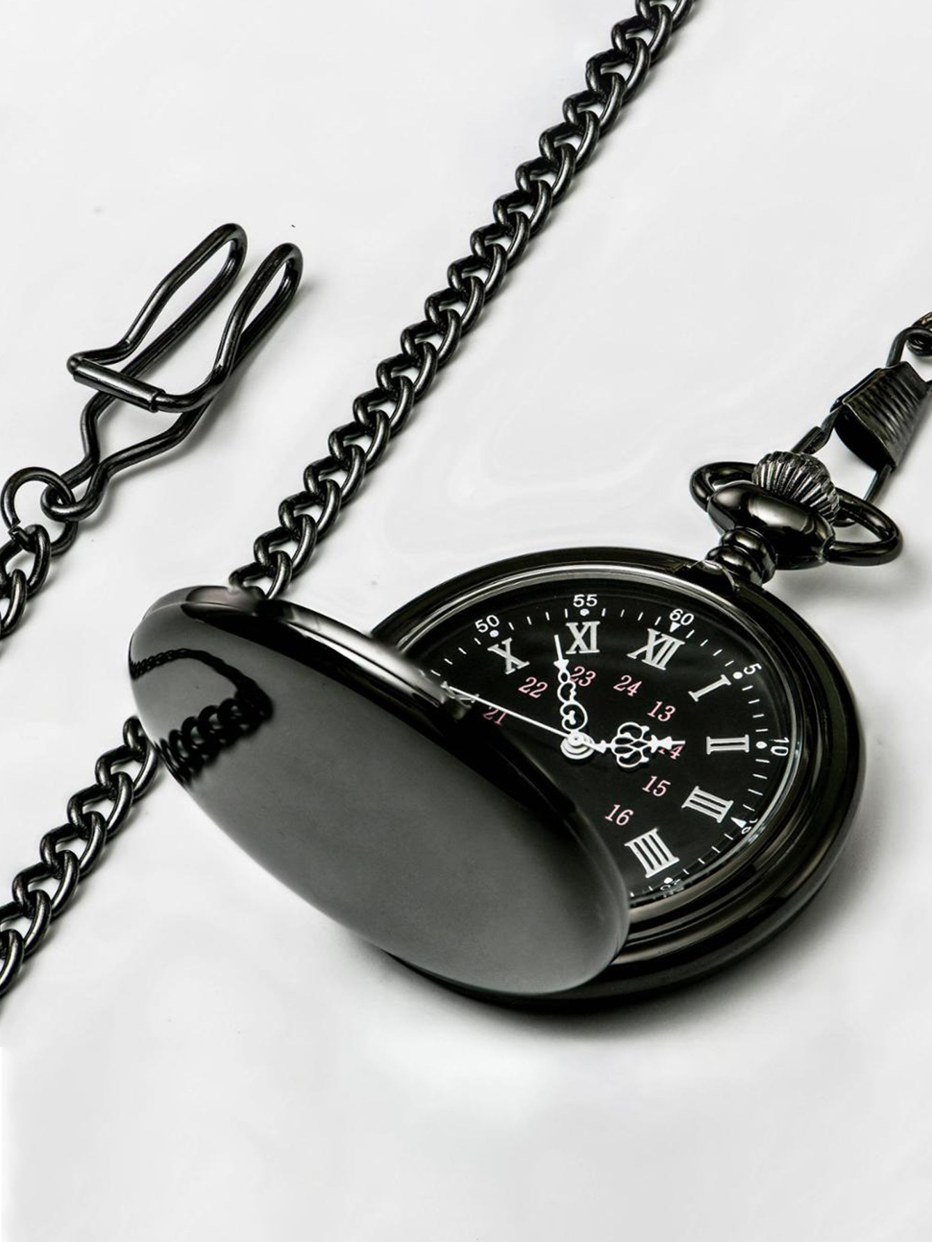 vintage pocket watch 37cm chain chain pendant mild steel quartz roman dial gift watch details 1