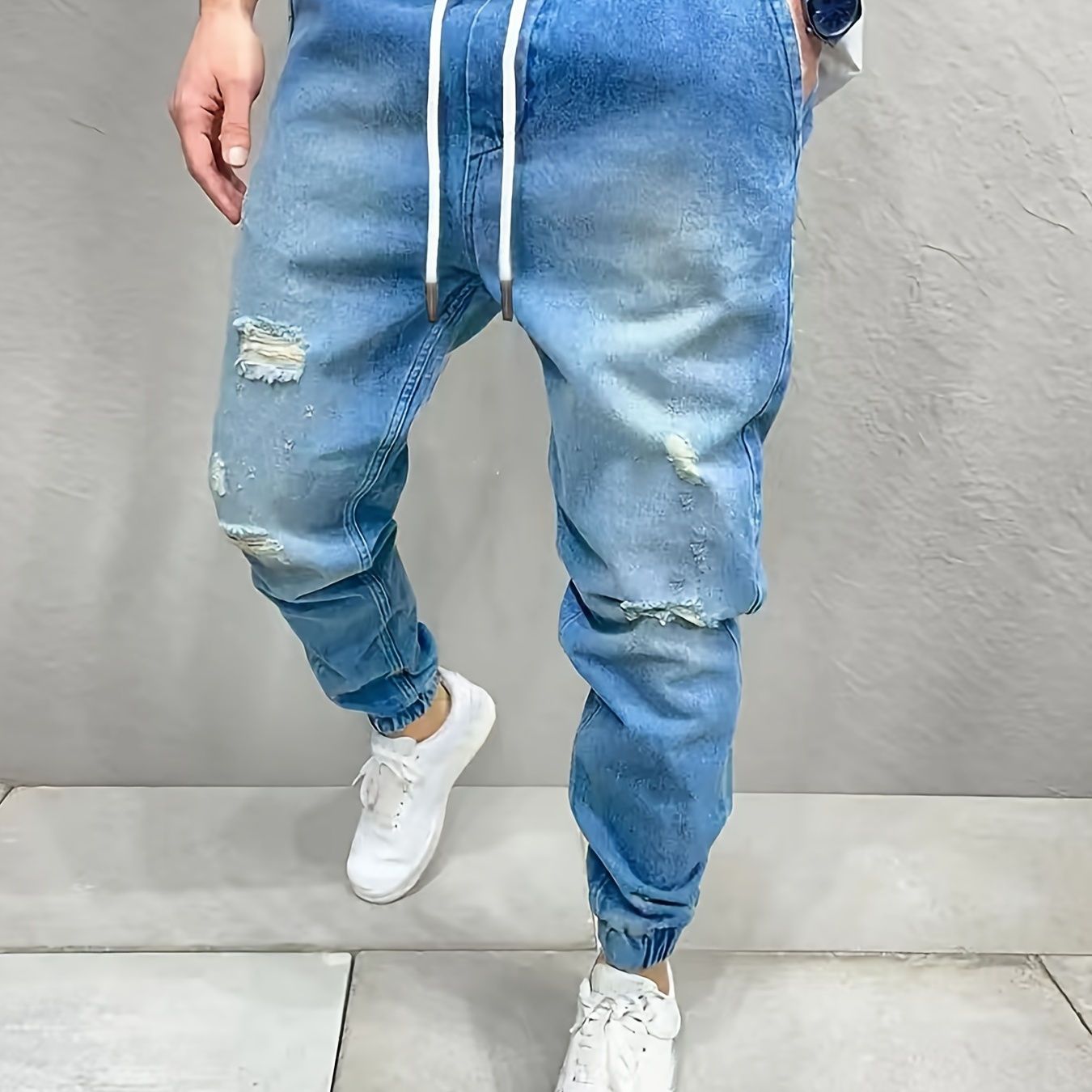 Men's Casual Loose Cotton Jogger Jeans | Today's Best Daily Deals | Temu