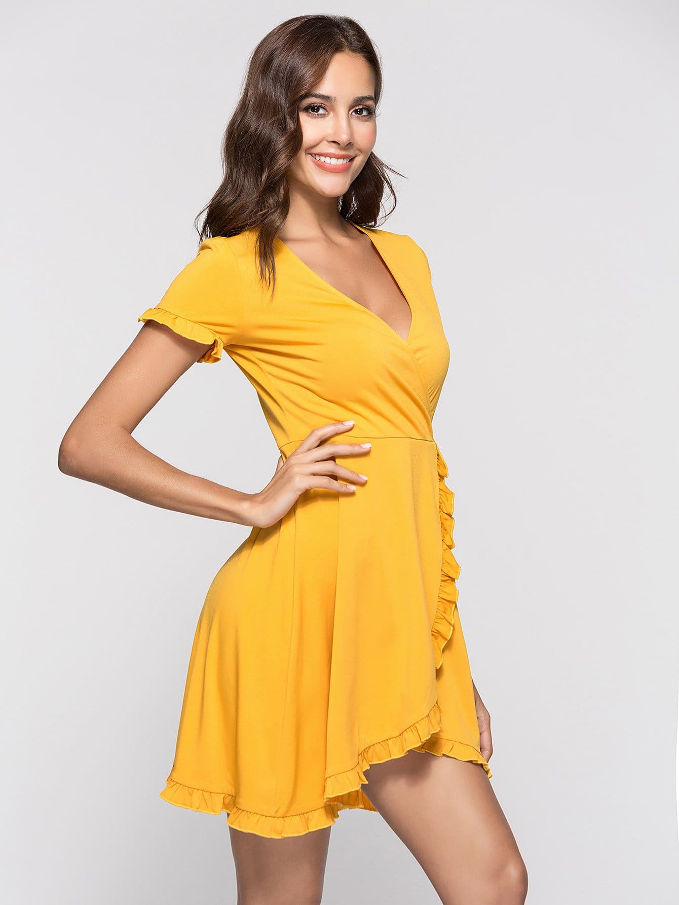 GRECERELLE Damen-Sommer-Top Mit V-Ausschnitt – Kurzarm, Mit Taillenbund, Atmungsaktiv
