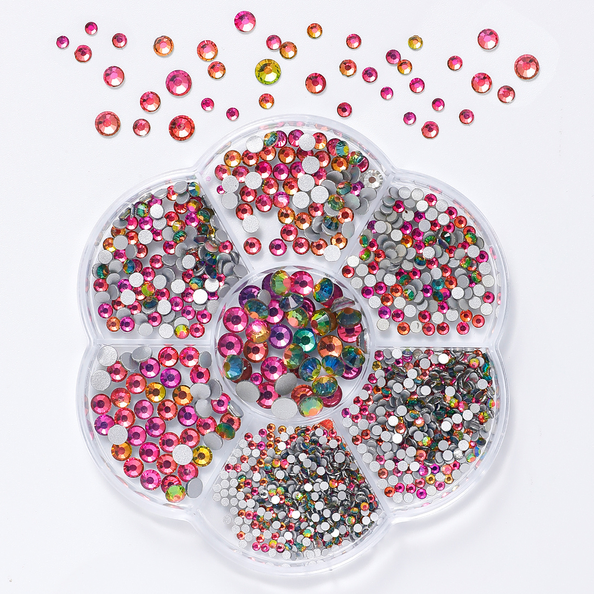 Crystals Ab Nail Rhinestones Mixed Colorful Round Beads - Temu