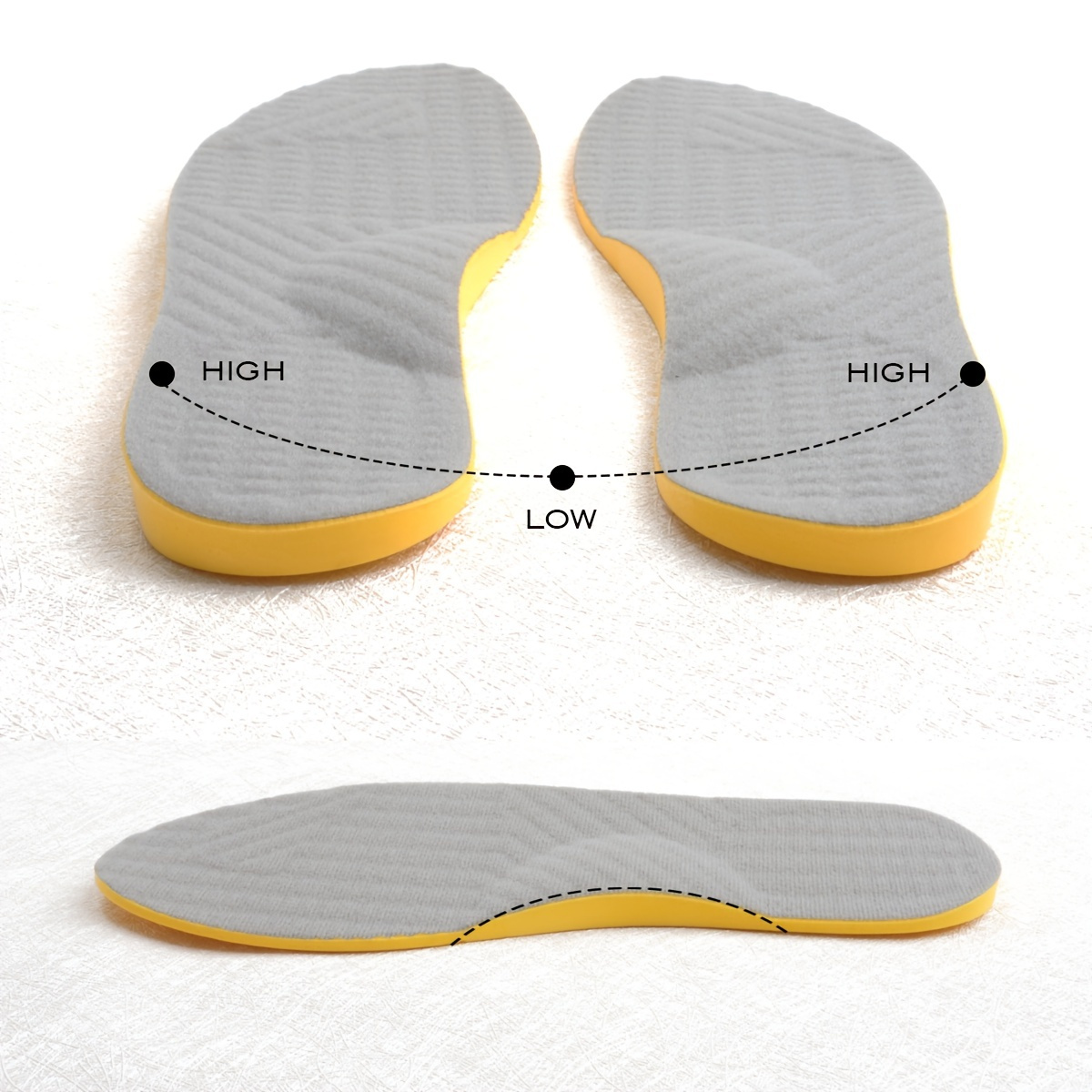 1pair O-shaped Leg Gait Correction Insoles, High Outer And Inner Low Insoles, Anti-wear Partial Insoles On The Outside Of The Sole