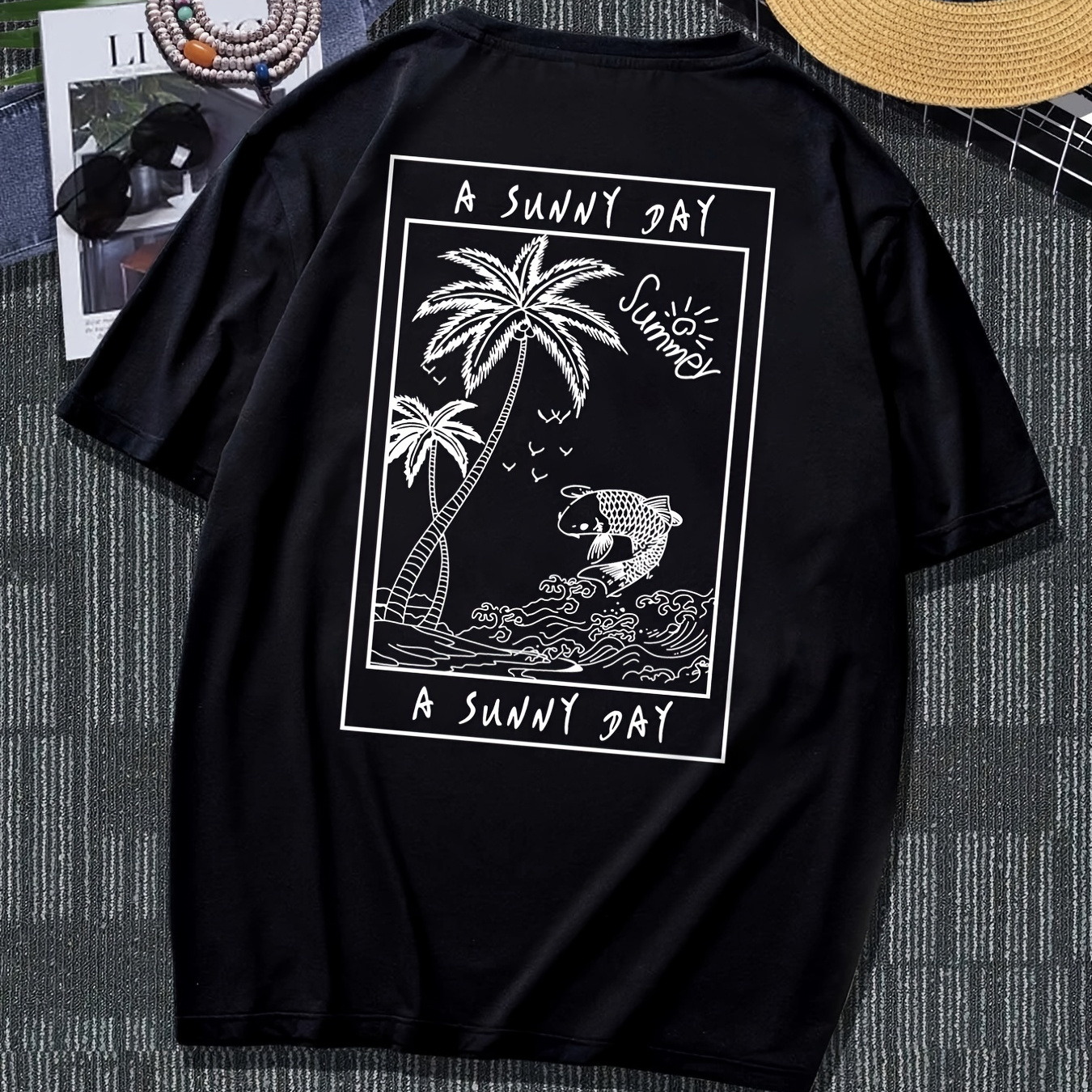 

Men's Casual Crew Neck Short Sleeve T-shirt With Art Print