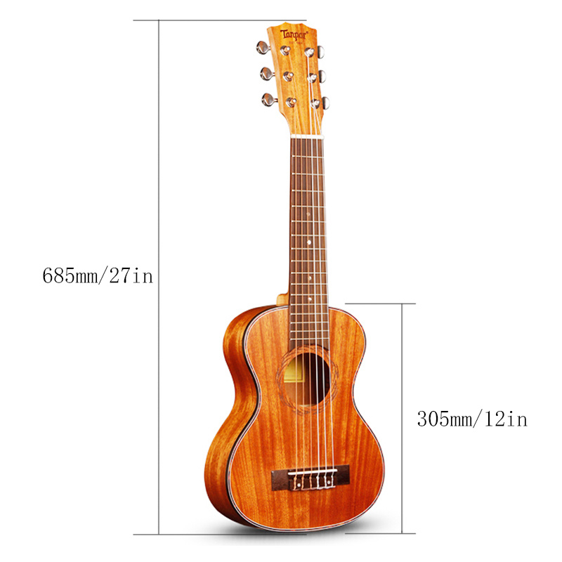 Guitarlele Ukulele Mahogany Wood 6 Nylon Strings Small Temu Australia